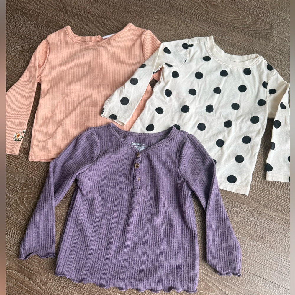 3 long sleeve tops for toddler size 2T